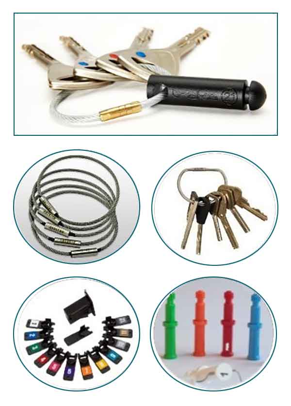 Woman selects a key from a Key Box System