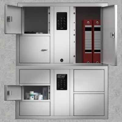 automated-asset-storage-locker-systems Woman selects a key from a Key Box System